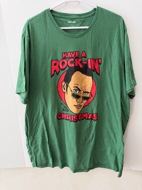 The Rock Dwayne Johnson Have A Rock-in Christmas Mens XXL Wrestling Tee